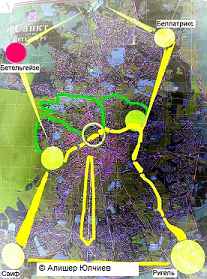 Трансформация святого-Петербурга в созвездие Орион. Фото Алишера Юлчиева